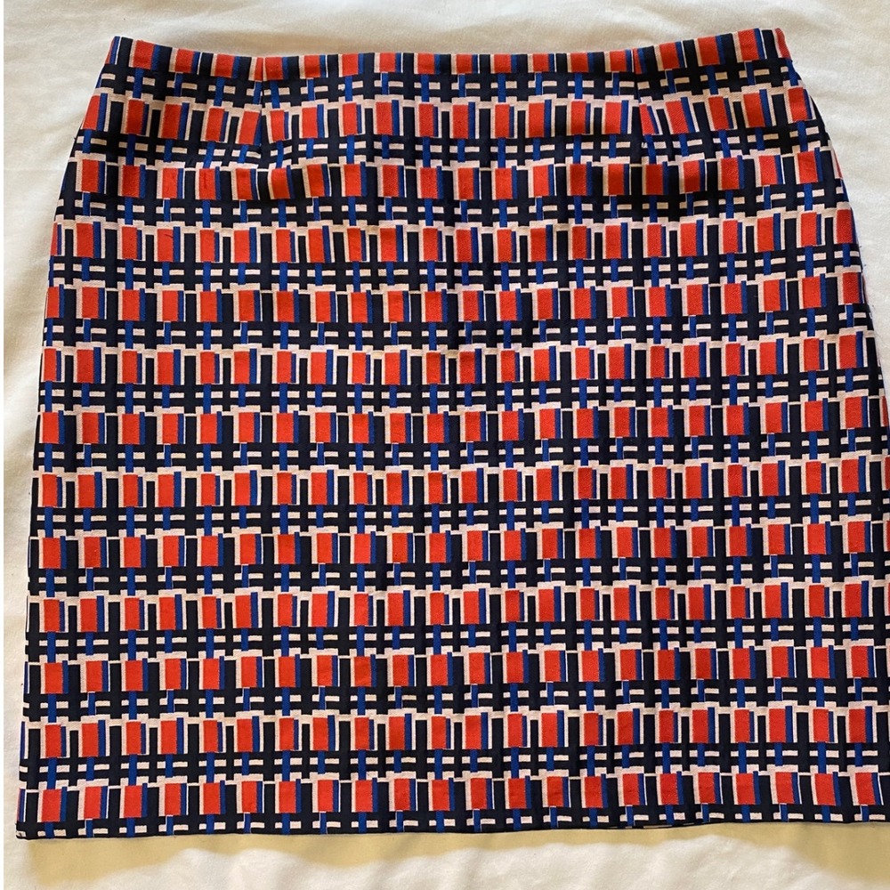 Piazza Sempione Multicolor Red Blue‎ Pink Blush SZ 12 lined Skirt made In Italy - Picture 2 of 8